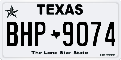 TX license plate BHP9074