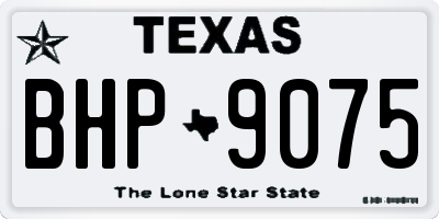 TX license plate BHP9075