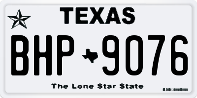 TX license plate BHP9076