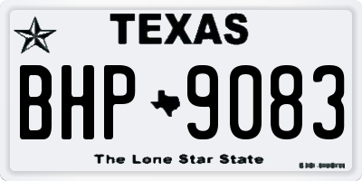 TX license plate BHP9083