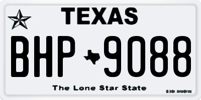 TX license plate BHP9088