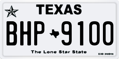 TX license plate BHP9100