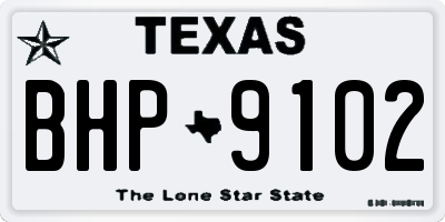 TX license plate BHP9102