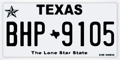 TX license plate BHP9105