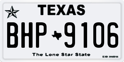 TX license plate BHP9106