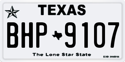 TX license plate BHP9107