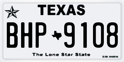 TX license plate BHP9108