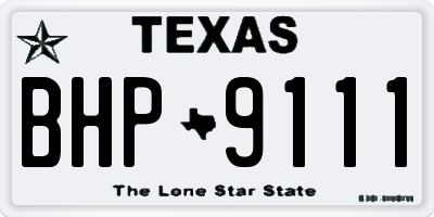 TX license plate BHP9111