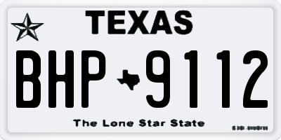 TX license plate BHP9112