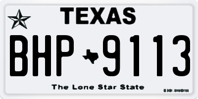 TX license plate BHP9113