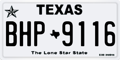TX license plate BHP9116