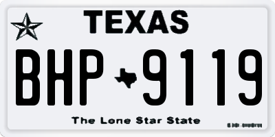TX license plate BHP9119