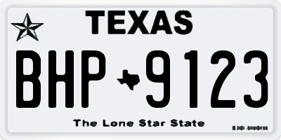 TX license plate BHP9123