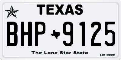 TX license plate BHP9125