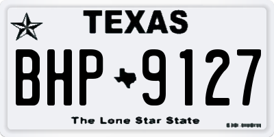 TX license plate BHP9127
