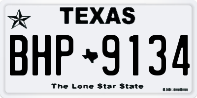 TX license plate BHP9134