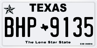 TX license plate BHP9135