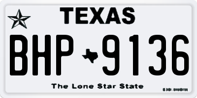 TX license plate BHP9136