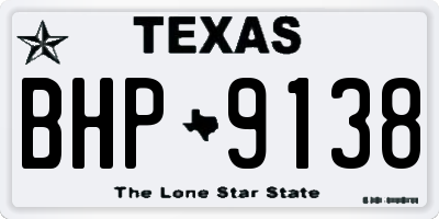 TX license plate BHP9138