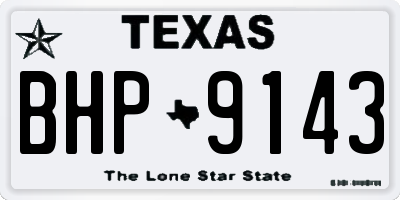 TX license plate BHP9143