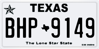 TX license plate BHP9149