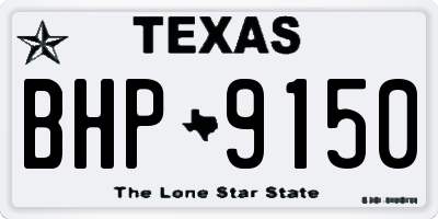 TX license plate BHP9150