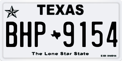 TX license plate BHP9154