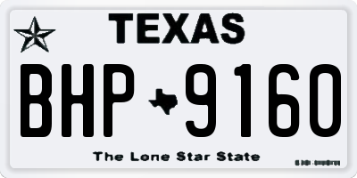 TX license plate BHP9160