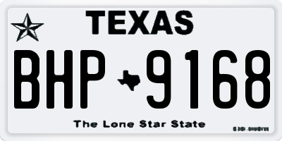 TX license plate BHP9168