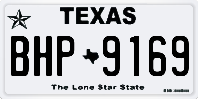 TX license plate BHP9169