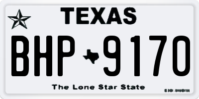 TX license plate BHP9170