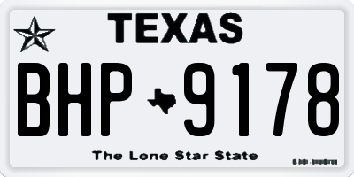 TX license plate BHP9178