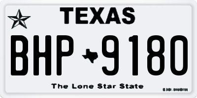 TX license plate BHP9180