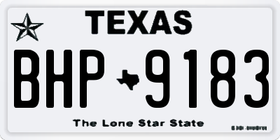TX license plate BHP9183