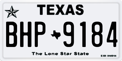 TX license plate BHP9184