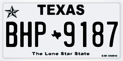 TX license plate BHP9187