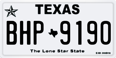 TX license plate BHP9190