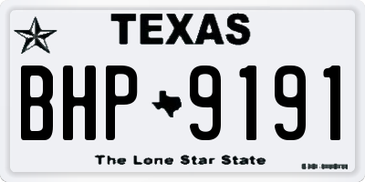 TX license plate BHP9191
