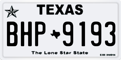 TX license plate BHP9193