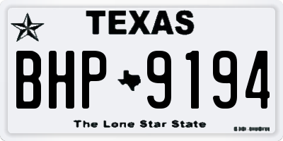 TX license plate BHP9194