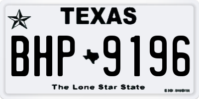 TX license plate BHP9196
