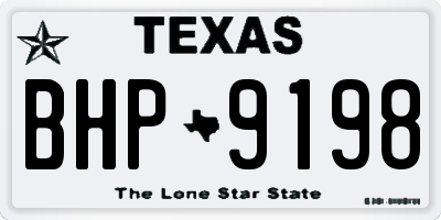 TX license plate BHP9198
