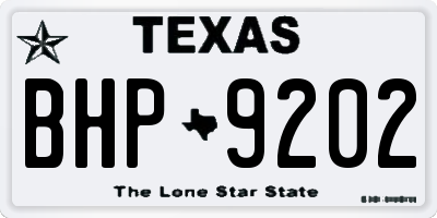 TX license plate BHP9202
