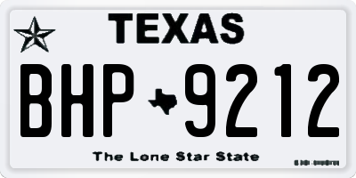 TX license plate BHP9212