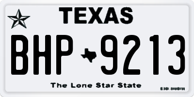 TX license plate BHP9213