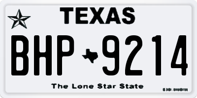 TX license plate BHP9214