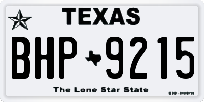 TX license plate BHP9215