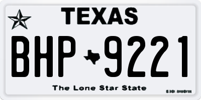 TX license plate BHP9221