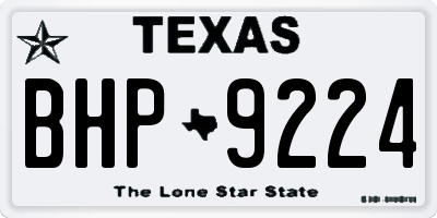 TX license plate BHP9224