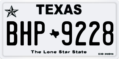 TX license plate BHP9228